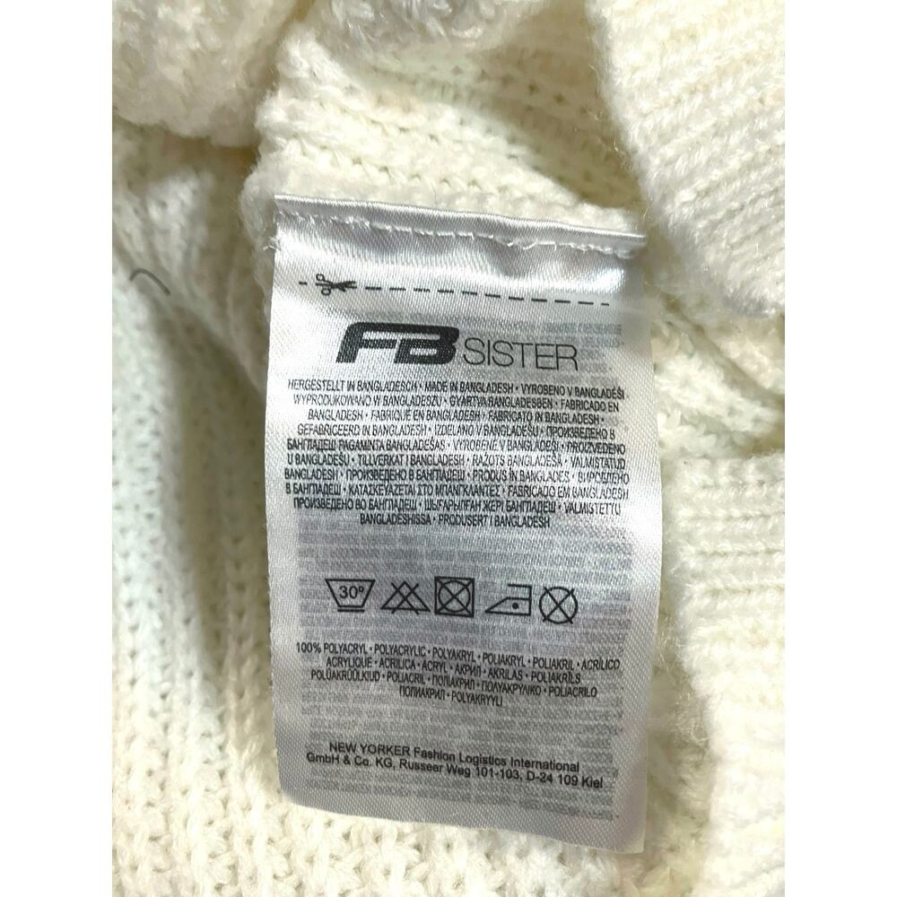 FB Sister Women's White "Let it Snow" Winter Knit Long Sleeve Sweater | SZ L - Picture 6 of 8